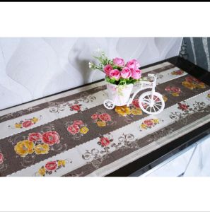 Obral Taplak Meja Ruang Tamu Motif Bunga Cantik Persegi Panjang 50x100cm Bayar di Tempat Taplak Meja Tamu PVC monary Terbaru