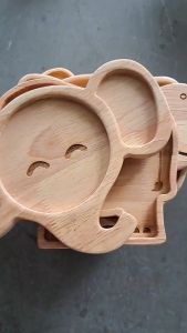 20 มิล จานไม้ ถาดเด็ก จานเด็ก จานไม้รูปทรงสัตว์ต่างๆ ทำจากไม้ยางพารา เกรด AA อย่างดี หนา