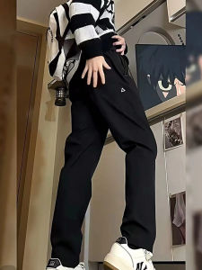 Mens Outdoor Climbing Soft Shell Cargo Pants Spring Autumn Waterproof Triangle Label Casual Loose Fit Long Trousers