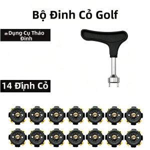 14 Miếng Bộ Giày Golf Đinh Nhọn Hình Chữ Thập Kim Loại Xoắn Ốc Chống Mài Mòn Bền Tẩy Móng Tay Dụng Cụ Hỗ Trợ Tập Chơi Golf