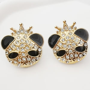 2PCS Bling Rhinestone Crown Panda Shoe Lace Charms Accessories Shoelaces Buckles DIY Decorations Removable Shoe Clips Ornaments