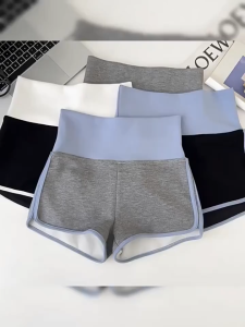Quần short nữ cạp cao viền sọc phối màu ôm dáng chất thun cao cấp hàng Quảng Châu SIANDO QT10