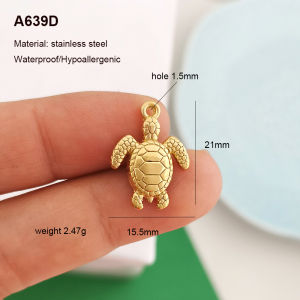 Stainless Steel Pendant Charm for Necklace Earrings Waterproof PVD Plated Starfish Shell Stripe Fish Star Seahorse Ocean Opal