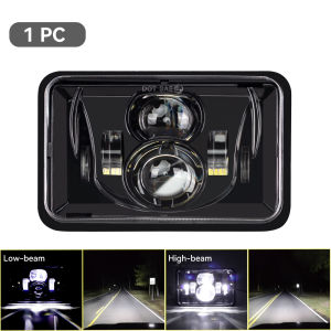Universal 4x6 Inch Truck Additional Headlights Front Fog Light 12v 24V DRL Hi-Lo Beam Halo for Motorcycle SUV Truck Lamp