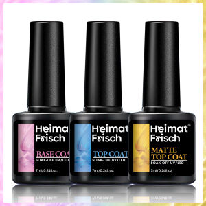 Heimat Frisch 1/3 Bottle Base Gel + Top Gel + Matte Top Gel – A multi-functional gel nail polish with a base and top coat for ea