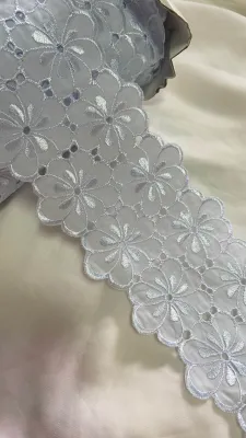 2m x 11cm vải ren Thêu mềm trang trí pha phối váy áo làm handmade (H1)