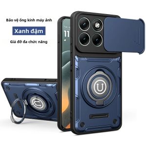 360 °   Ốp Lưng Điện Thoại Có Giá Đỡ Dạng Vòng Cho Motorola Moto X70 Air Edge 50 60 Pro 70 Fusion G86 G85 E15 G15 Power Với Nắp Che Camera Trượt Chống Sốc Chất Liệu PC+TPU