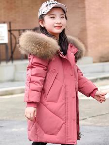Thickened Mid-Length Childrens down Jacket Warm Winter Outerwear for Girls New 2025 New Arrival Casual Style Polyester Fiber