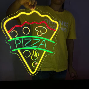 Neon Light Sign Hot Dog BBQ Snacks Advertisement Pizza Decoration LED Burger Fast Food Restaurant Signage European Style Living Room Decor