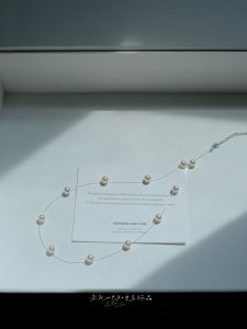 French Vintage Pure Silver Pearl Necklace Invisible Locket Chain Fresh Outing Fashion Jewelry for Adult Women Customized Packaging