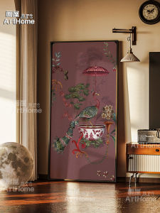 New Chinese Style Decorative Painting Bird And Flower Entrance Wall Art Modern French Style Living Room Decor Metal Framed