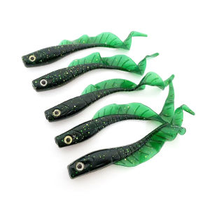5PCS 11cm Curly Tail Grub with 3D Prism Eyes | Vibrating Ribbon Tail for All-Water Column Search | High-Visibility Bass