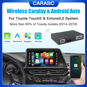 CARABC Wireless Carplay Android Auto For TOYOTA Touch 2 CHR Avalon Corolla Camry Yaris Auris RAV4 Highlander 2014-2019 Decoder
