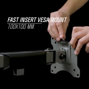 ขาตั้งจอ แขนอลูมิเนียม Gas Spring แขนเดี่ยว/แขนคู่ ปรับ 360° แบบ Ergonomics สำหรับจอ 13-27นิ้ว & โน๊ตบุ๊ค (ติดตั้งโต๊ะ)