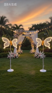 Moving Butterfly Wings Floor Lamp Adjustable Warm White Cool White Option Wedding Debut Stage Event