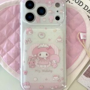Sanrio | Ốp Điện Thoại Silicone Hoạt Hình Dễ Thương Melody Cho iPhone 17/16/15 Pro Kèm Dây Đeo Tay Chống Sốc Chống Rơi Bảo Vệ Toàn Diện Camera