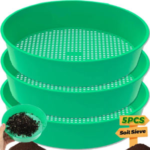 Dizoey 1/5PCS Plastic Garden Sieve Home Garden Tool Fine Mesh Soil Sieve Mining Sand Sifter Potting Sieve for Plant Soil Stone Sifting