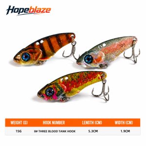 3 Mồi Câu Kim Loại Hợp Kim Kẽm Hopeblaze FlorVIB Có Rãnh Chứa Máu Móc Ba Ngạnh Dành Cho Cá Bass Cá Pike Cá Walleye Cá Hồi Nước Ngọt Nước Mặn.