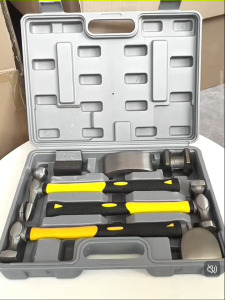7PCS Auto Body Dent Repair Hammer Dolly Set Sheet Metal Panel Beating Tools Car Body Dent Removal Kit with Plastic Carry Case