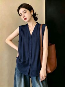 Slimming Elegant Sleeveless V-Neck Blouse