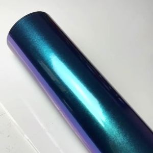 Ultra Glossy Purple Blue Pearl Glitter Metallic Chameleon Vinyl Wrap Film Car DIY Sticker Decal With Air Release Self Adhesive