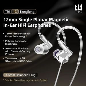 2026 Flagship Masterpiece –TRI i2-KONGTONG IEMS In-Ear Earphones 12mm Single Planar ORTHODYNAMIC 4.4mm HiFi Wired Earbuds