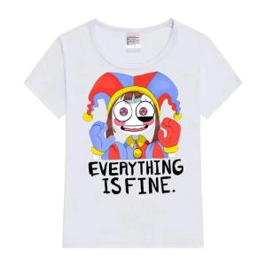 Bandai | Hot New The Amazing Digital Circus Cute Pomni T-Shirts Short Sleeve Casual Fashion Printed Tops Spring Summer