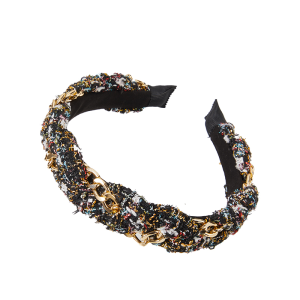 เครื่องประดับผมโซ่แฟชั่นระดับไฮเอนด์ สายรัดผมสไตล์ชาแนล ทรงเรียบหรู ฤดูใบไม้ผลิและฤดูร้อน 2025 รุ่นใหม่