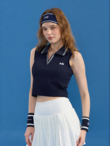 AO | Form Fitting Stylish Casual Ruffle Sleeveless Tennis Sports Vest