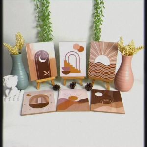 HIASAN DINDING MINIMALIS BOHO AETHETIC 15X20 CM WALLDECOR PAJANGAN HIASAN KAMAR DEKORASI KAYU MINIMALIST