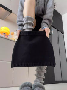 HUOLISI | Autumn Winter Knit Gray Mini Skirt