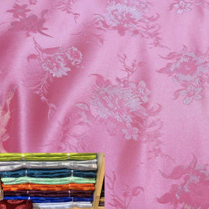 Silk Tissu Embroidered Fabric Mongolian Robe Tang Costume Stage Film Silk Tissu Brocade Fabric Floral Pattern Ethnic Style