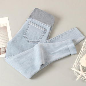 Quần Jeans Ống Thẳng Cho Bà Bầu Quần Dài Thường Ngày Mùa Xuân Thu Đông Quần Dài Ôm Vừa Vặn Cạp Cao Chất Liệu Denim