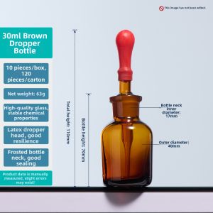 Bljhh Three Love Thought Glass Dropper Bottle with Absorbing Pipette 30 60 125Ml with Latex Head Small Dropper Frosted Indicator Agent Storage Avoid Light Essential Oil Reagent Chemical Medicine  Tube Pipette Laboratory Equipment