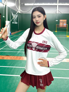 Badminton Moda 2024 Womens Long Sleeve Sportswear Moisture Wicking Quick Dry Breathable round Neck T-Shirt Casual Versatile