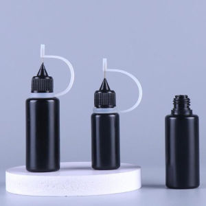 10/20PCS Transparent/Black Empty Needle Tip Glue Bottle With Black Cap Liquid Dropper Container With Silicone Rings For Crafting