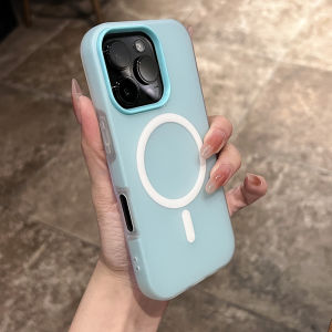 Ốp Lưng Không Dây Từ Tính Mờ Cao Cấp Chống Sốc Kép Chống Trầy Xước Chống Trượt Cho iPhone 16 Pro Max Plus Chất Liệu TPU PC
