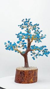 [ Woosilver ] Cây handmade đá Ngọc Lam thô tự nhiên bình an và hạnh phúc- MS9