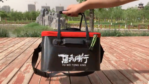 ถังตกปลาอเนกประสงค์Eva Live Fishกระเป๋าเก็บอุปกรณ์ตกปลาEVAแบบพกพาถังตกปลาพับได้กล่องใส่ปลาสดสำหรับตั้งแคมป์ภาชนะใส่น้ำหม้ออ่างกระเป๋าเก็บของสำหรับตกปลา