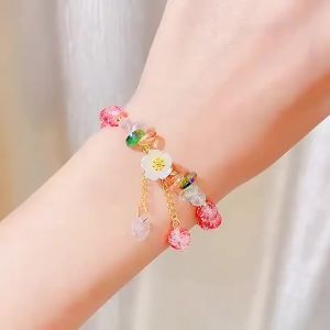 Vòng Tay Hoa Cúc Ngọt Ngào Hàn Quốc Dành Cho Nữ Trang Sức Charm Dây Thun Đính Hạt Pha Lê Nhiều Màu Sắc Quà Tặng Cho Tiệc Cưới