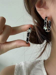 ต่างหูประดับเพชรเซอร์โคเนียทรงห้าแฉกสุดเท่สำหรับผู้หญิง 2025 ต่างหูแฟชั่นสไตล์สาวฮอตสุดเท่ ต่างหูแบบห้อย