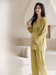 MiiOW | Maternity Sleepwear Cat Woman Moon Suit With Chest Pad Comfortable Belly Not Tight Ladies Home Clothes Set Breathable Skin-Friendly