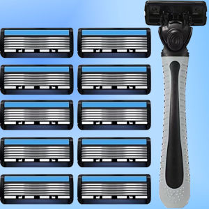 Geliffa Shaving Razor 6 Layers Stainless Steel Manual Shaving Razor Mens Hair Removal Razor Wet Shave Simple Design