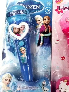 Microphone Toy  Operated with Sound and Light  Cartoon Pattern Princess Microphone Girl Gift