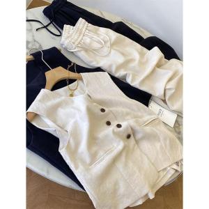 LIANGYILAILIN | Lightweight Fashion Vest Wide Leg Pants Suit Summer New Arrival