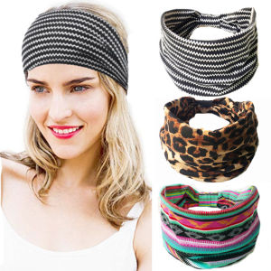 Bohemian Style Wide Edge Cotton Headband Elastic Sports Hair Tie Womens Fashionable Hair Accessory  out Style