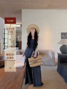 Loose Wide Leg Pants Denim Set Womens Summer 2025 New Style Tube Top Two Piece Suit Polyester Fiber Long Pants round Neck