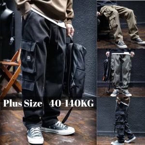 40-140KG Men Oversized Casual Loose Straight Cargo Pants