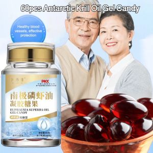 Krill Oil Gummy Candy With Astaxanthin Natural Omega 3 Fatty Acids For Cardiovascular Health Memory Improvement Easy To Chew