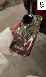 Softcase 3D Chrome Butterfly Terra Bracket Case For IPhone 11 12 13 14 15 Pro Plus Promax